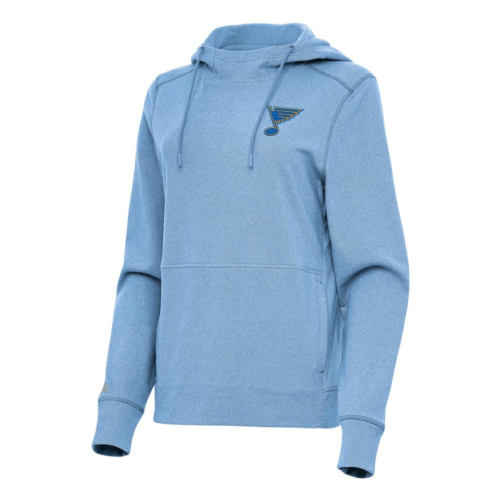 St. Louis Blues Antigua Women's Justice Pullover Hoodie - Heather Blue | US 203361944