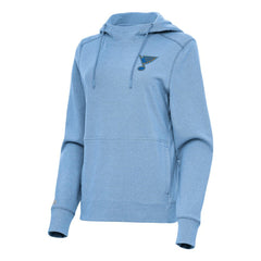 St. Louis Blues Antigua Women's Justice Pullover Hoodie - Heather Blue | US 203361944