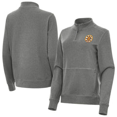 Boston Bruins Antigua Women's Crush Quarter-Zip Pullover - Heather Black | US 203361948