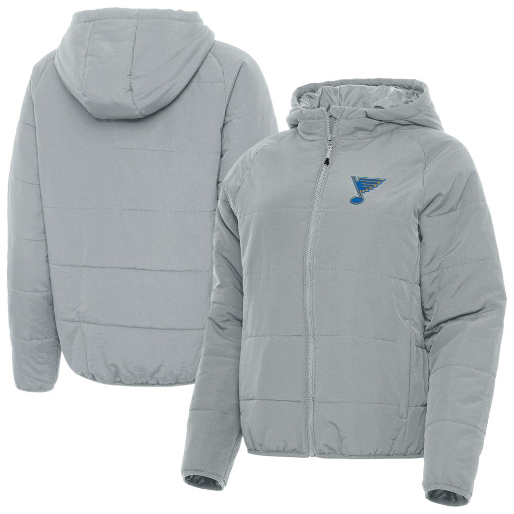 St. Louis Blues Antigua Women's Raglan Universe Full-Zip Hooded Jacket - Gray | US 203361952