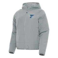 St. Louis Blues Antigua Women's Raglan Universe Full-Zip Hooded Jacket - Gray | US 203361952