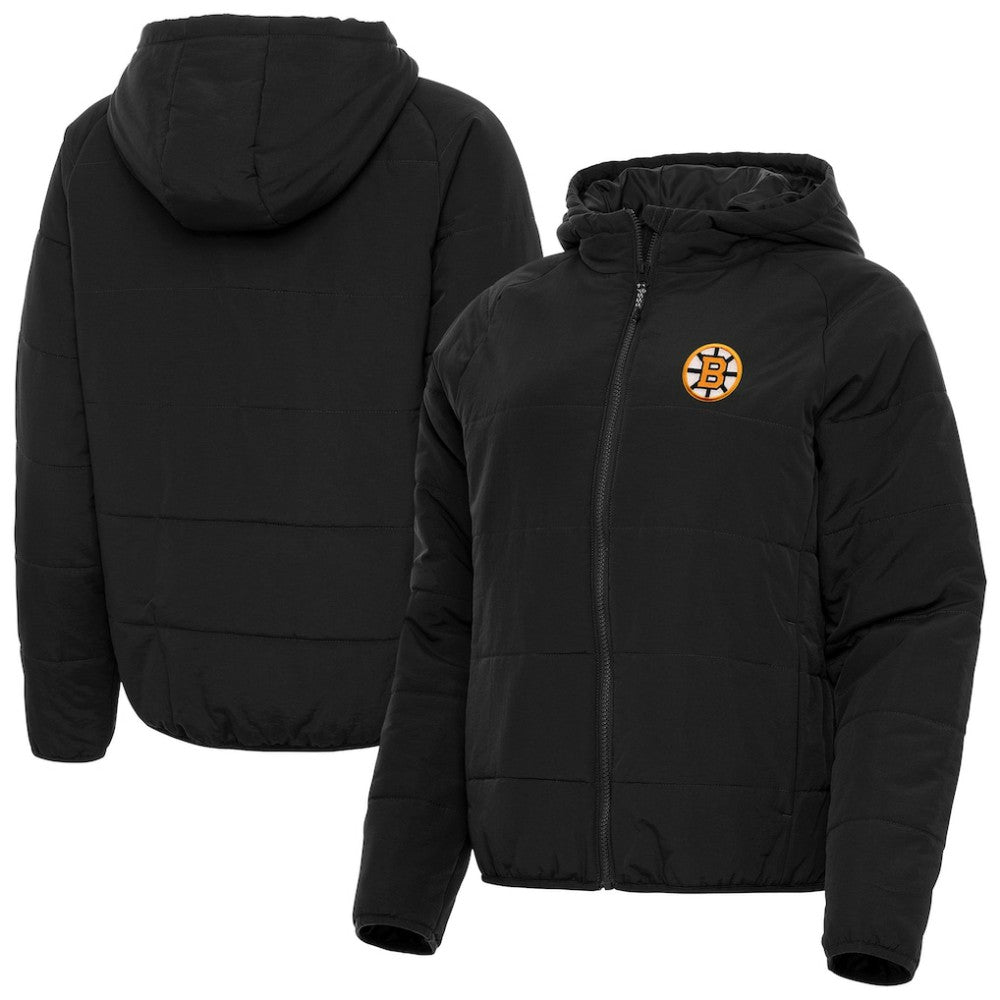 Boston Bruins Antigua Women's Raglan Universe Full-Zip Hooded Jacket - Black | US 203361953