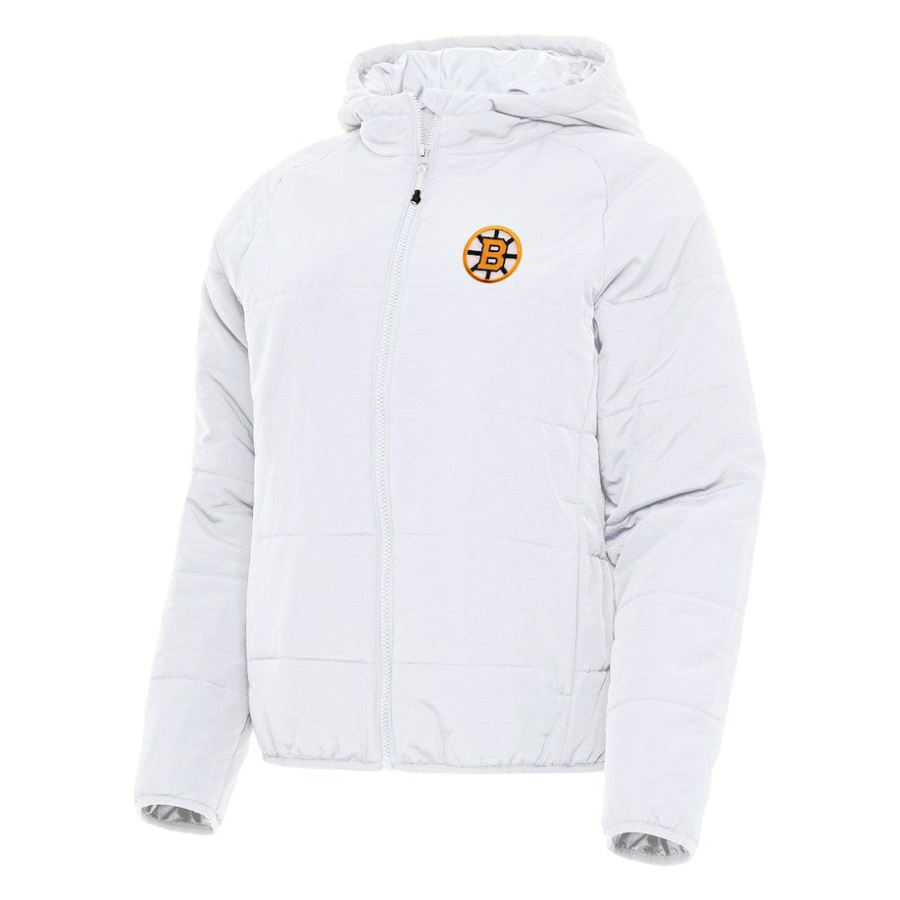Boston Bruins Antigua Women's Raglan Universe Full-Zip Hooded Jacket - White | US 203361954