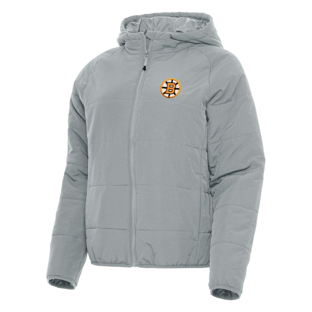 Boston Bruins Antigua Women's Raglan Universe Full-Zip Hooded Jacket - Gray | US 203361955