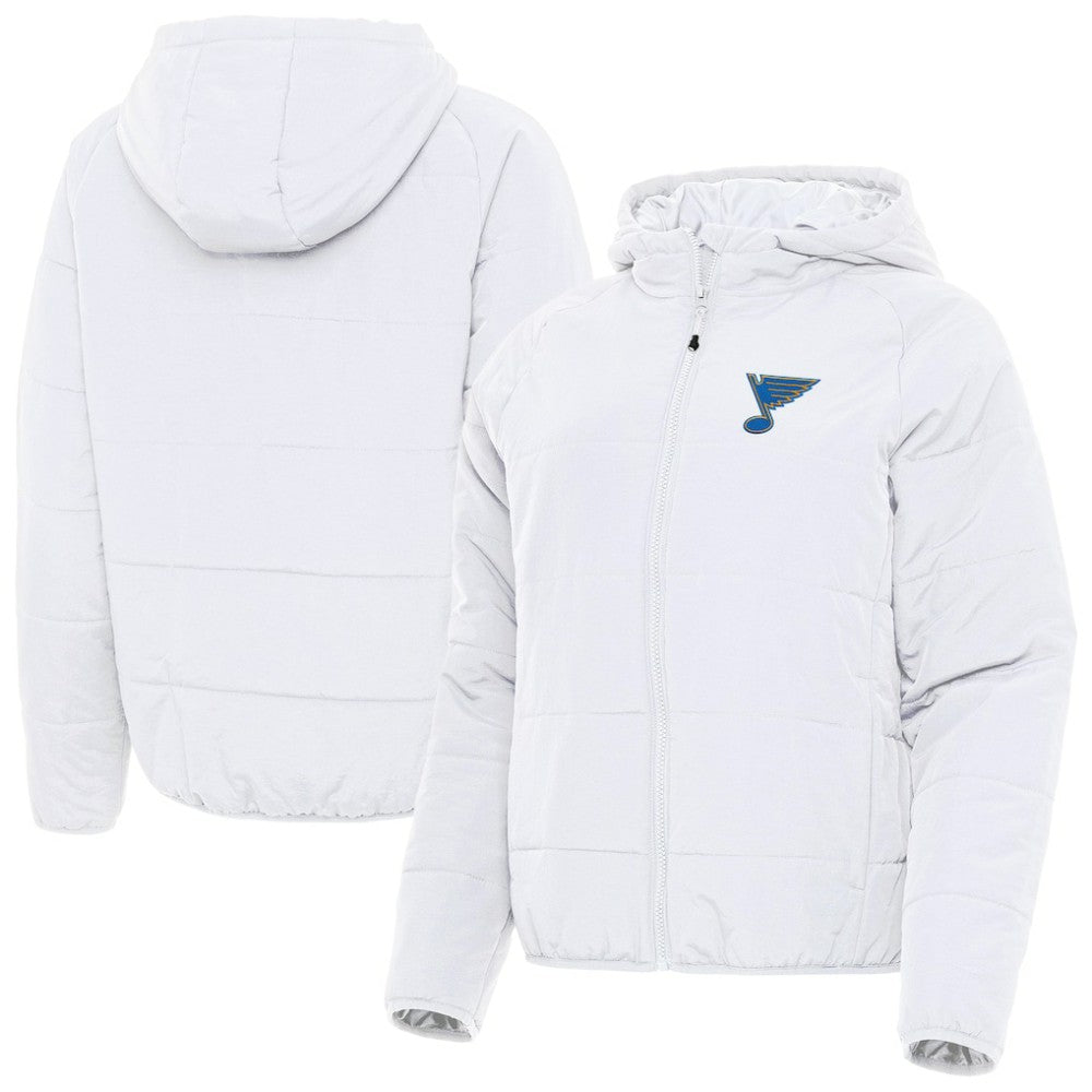 St. Louis Blues Antigua Women's Raglan Universe Full-Zip Hooded Jacket - White | US 203361957