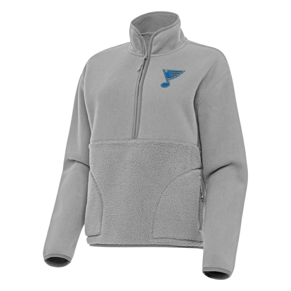 St. Louis Blues Antigua Women's Figure Half-Zip Pullover - Gray | US 203361962