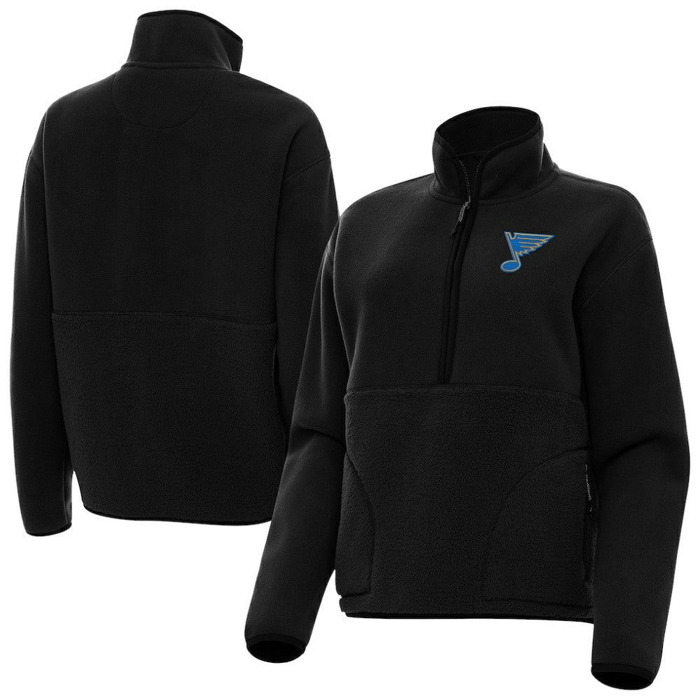 St. Louis Blues Antigua Women's Figure Half-Zip Pullover - Black | US 203361965