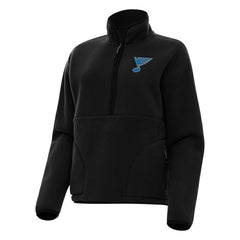 St. Louis Blues Antigua Women's Figure Half-Zip Pullover - Black | US 203361965