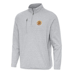 Boston Bruins Antigua Certain Tri-Blend Quarter-Zip Top - Heather Gray | US 203361971