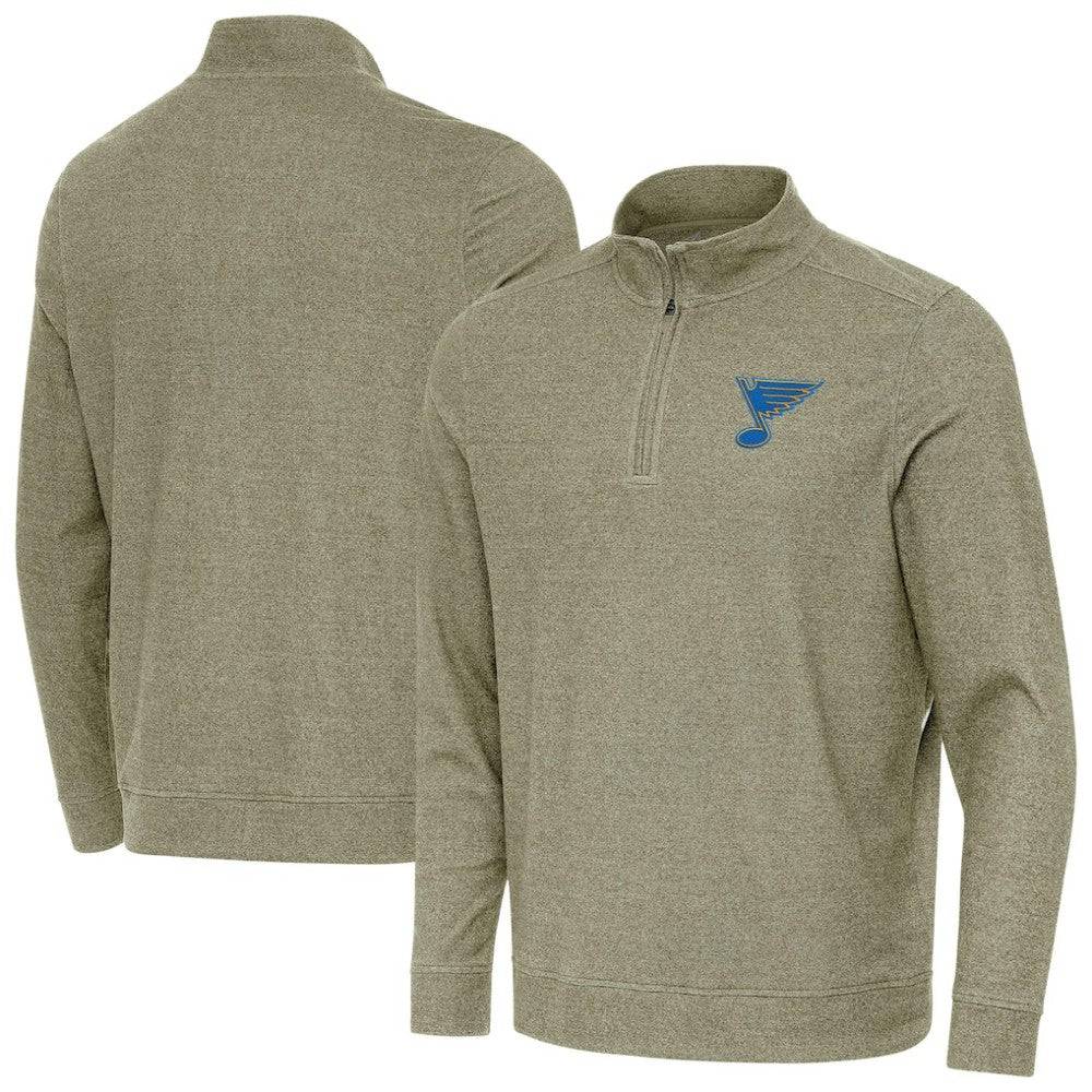 St. Louis Blues Antigua Subtle Quarter-Zip Sweatshirt - Olive | US 203361974