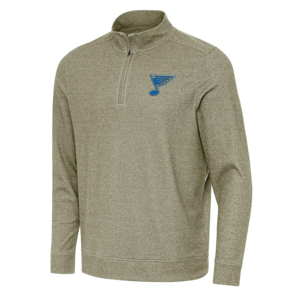 St. Louis Blues Antigua Subtle Quarter-Zip Sweatshirt - Olive | US 203361974