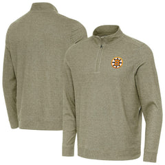 Boston Bruins Antigua Subtle Quarter-Zip Sweatshirt - Olive | US 203361977