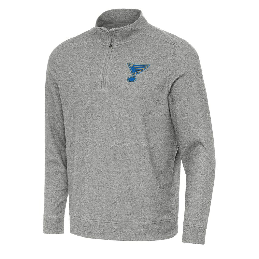 St. Louis Blues Antigua Subtle Quarter-Zip Sweatshirt - Heather Black | US 203361978