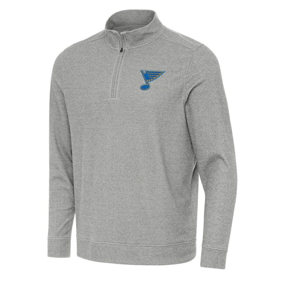 St. Louis Blues Antigua Subtle Quarter-Zip Sweatshirt - Heather Gray | US 203361979