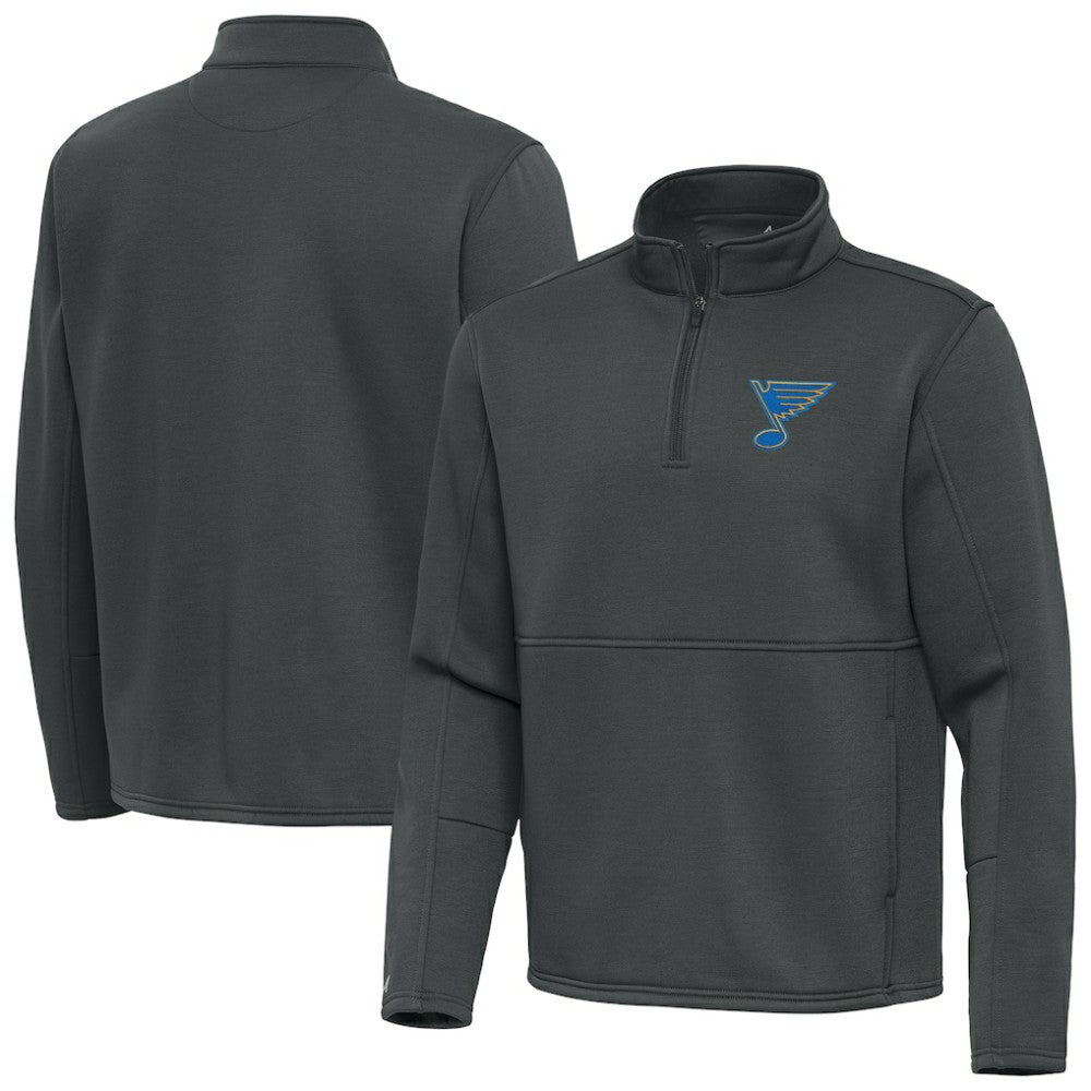 St. Louis Blues Antigua Twist Quarter-Zip Pullover Jacket - Pewter | US 203361980
