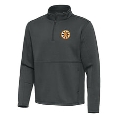 Boston Bruins Antigua Twist Quarter-Zip Pullover Jacket - Pewter | US 203361985