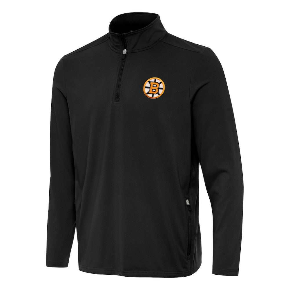 Boston Bruins Antigua Perilous Quarter-Zip Sweatshirt - Black | US 203361988
