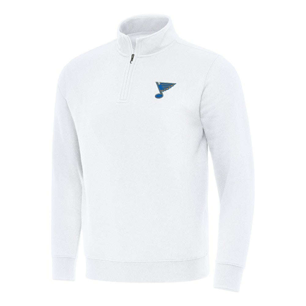 St. Louis Blues Antigua Victory Quarter-Zip Pullover Top - White | US 203362006