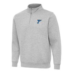 St. Louis Blues Antigua Victory Quarter-Zip Pullover Top - Heather Gray | US 203362007