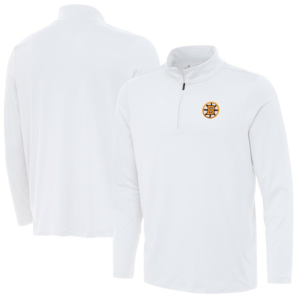 Boston Bruins Antigua Reprocess Quarter-Zip Pullover - White | US 203362027