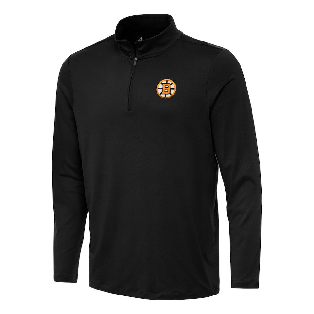 Boston Bruins Antigua Reprocess Quarter-Zip Pullover - Black | US 203362028