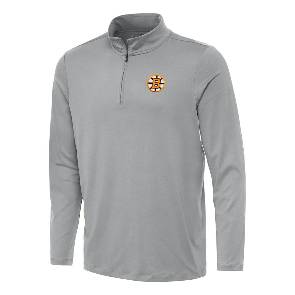 Boston Bruins Antigua Reprocess Quarter-Zip Pullover - Gray | US 203362029