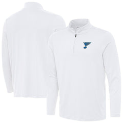 St. Louis Blues Antigua Reprocess Quarter-Zip Pullover - White | US 203362030