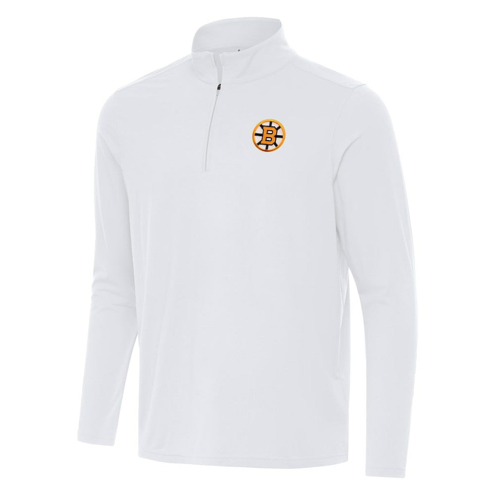 Boston Bruins Antigua Intent Quarter-Zip Top - White | US 203362077