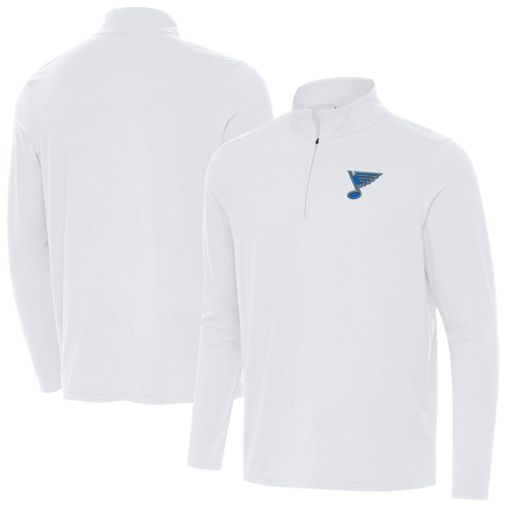 St. Louis Blues Antigua Intent Quarter-Zip Top - White | US 203362082