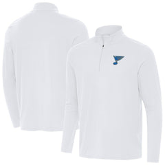 St. Louis Blues Antigua Intent Quarter-Zip Top - White | US 203362082