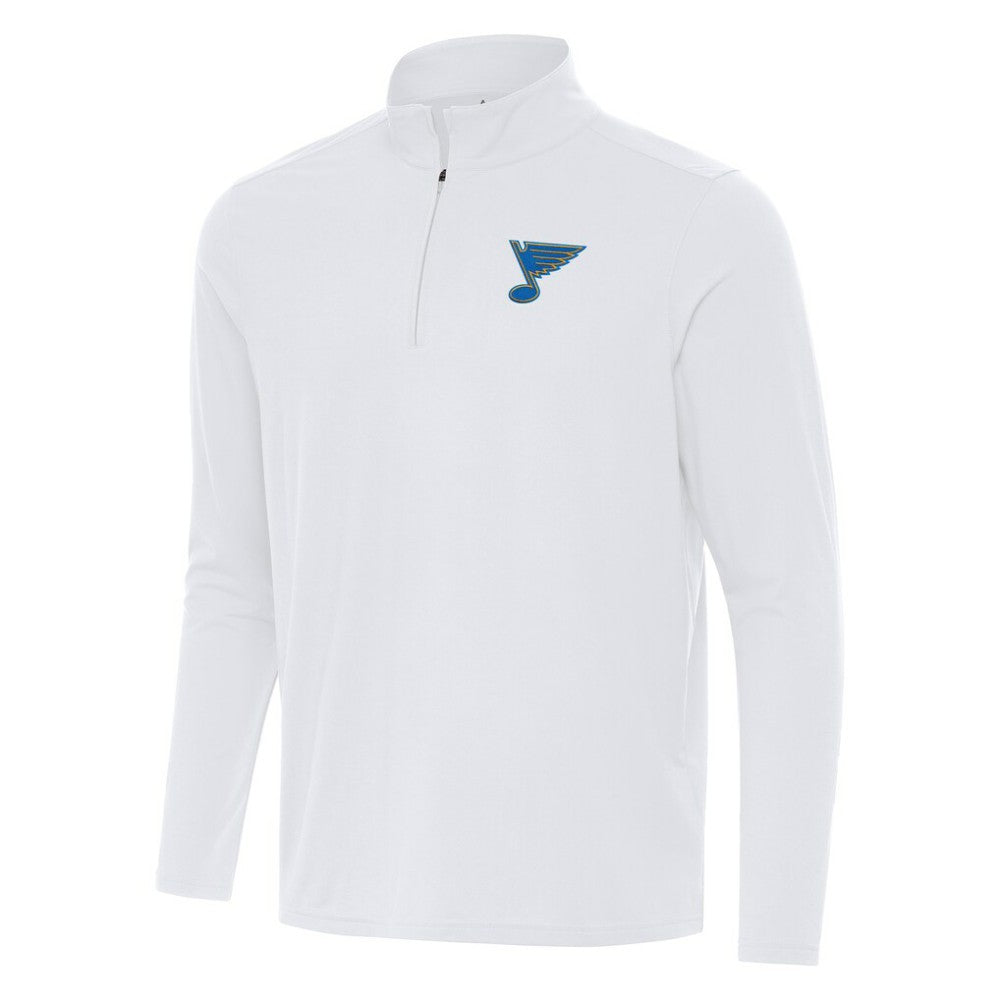St. Louis Blues Antigua Intent Quarter-Zip Top - White | US 203362082