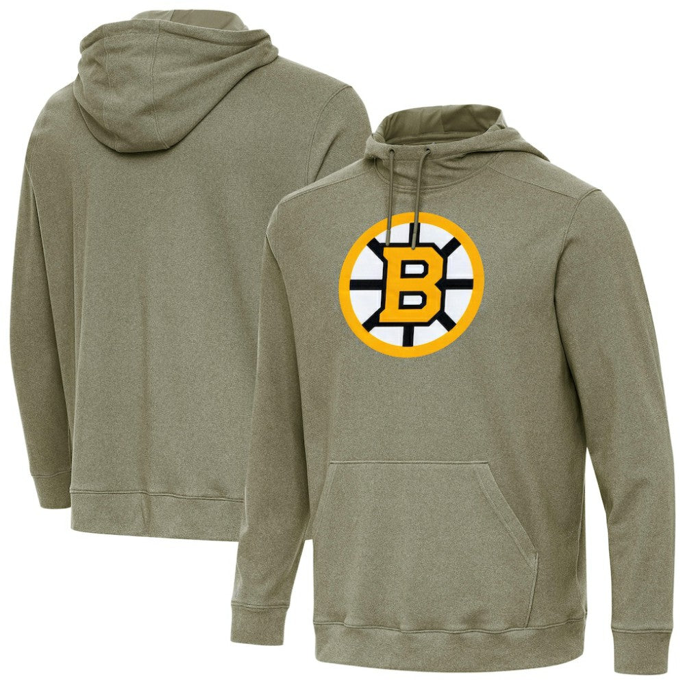 Boston Bruins Antigua Cloud Pullover Hoodie - Olive | US 203362085
