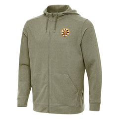 Boston Bruins Antigua Effortless Full-Zip Hoodie - Olive | US 203362092