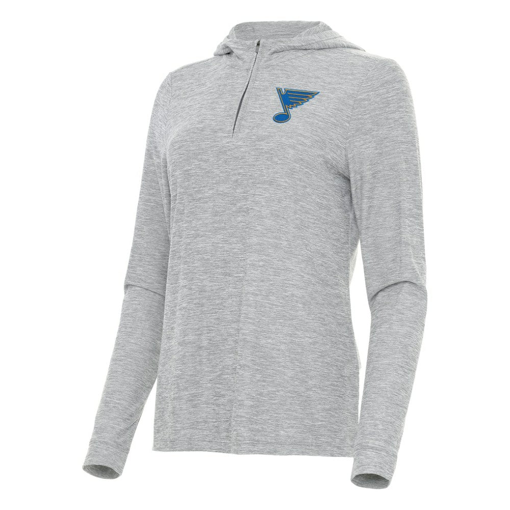 St. Louis Blues Antigua Women's Daybreak Quarter-Zip Hoodie - Heather Gray | US 203362118