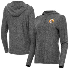 Boston Bruins Antigua Women's Daybreak Quarter-Zip Hoodie - Heather Black | US 203362119