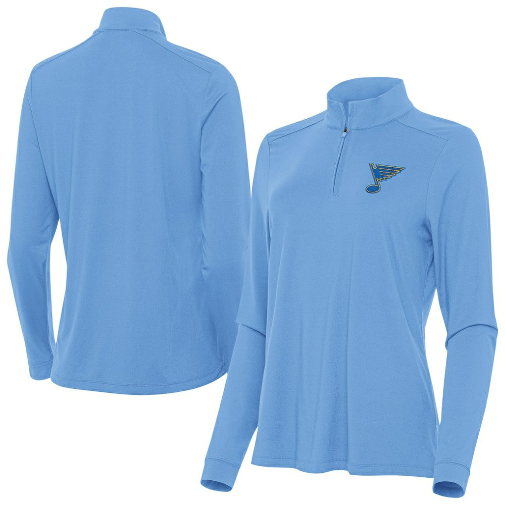 St. Louis Blues Antigua Women's Intent Quarter-Zip Pullover - Blue | US 203362145