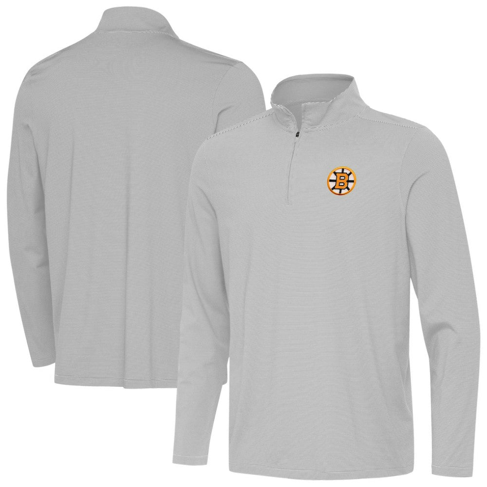 Boston Bruins Antigua Twine Quarter-Zip Pullover - Gray | US 203362157