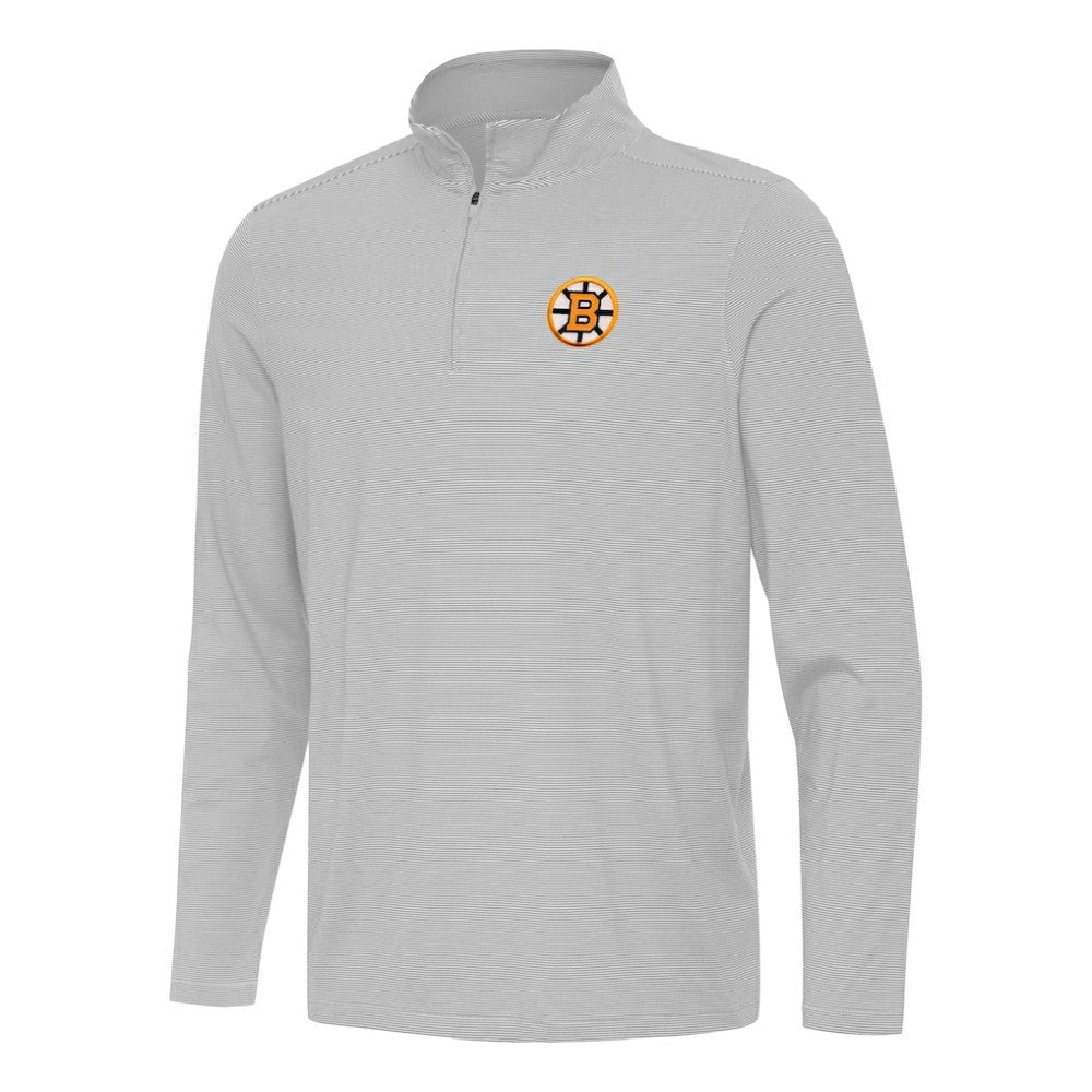 Boston Bruins Antigua Twine Quarter-Zip Pullover - Gray | US 203362157
