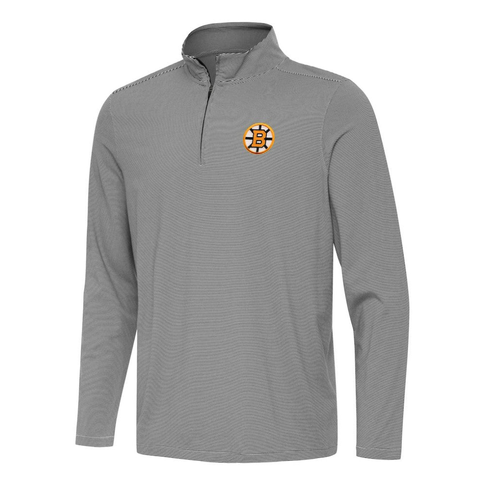 Boston Bruins Antigua Twine Quarter-Zip Pullover - Black | US 203362158