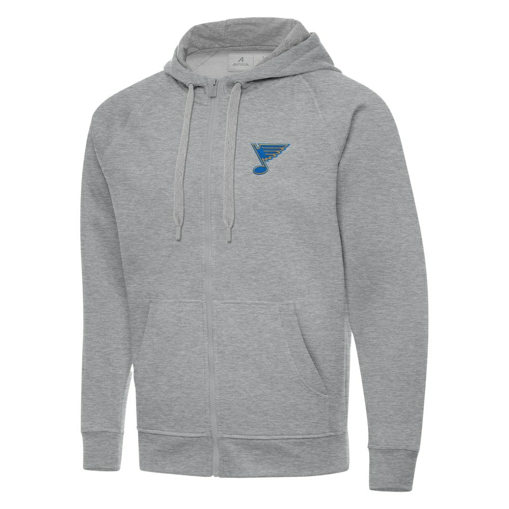 St. Louis Blues Antigua Victory Full-Zip Hoodie - Heather Gray | US 203362184