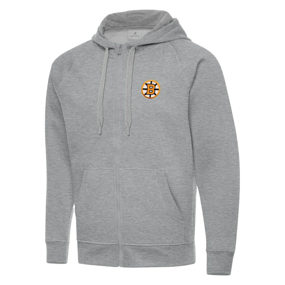 Boston Bruins Antigua Victory Full-Zip Hoodie - Heather Gray | US 203362187