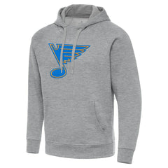 St. Louis Blues Antigua Victory Tall Pullover Hoodie - Heather Gray | US 203362188