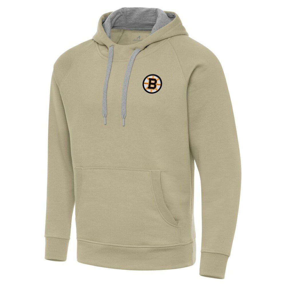 Boston Bruins Antigua Victory Pullover Hoodie - Khaki | US 203362219