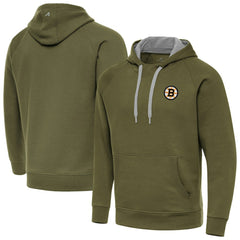 Boston Bruins Antigua Victory Pullover Hoodie - Olive | US 203362220