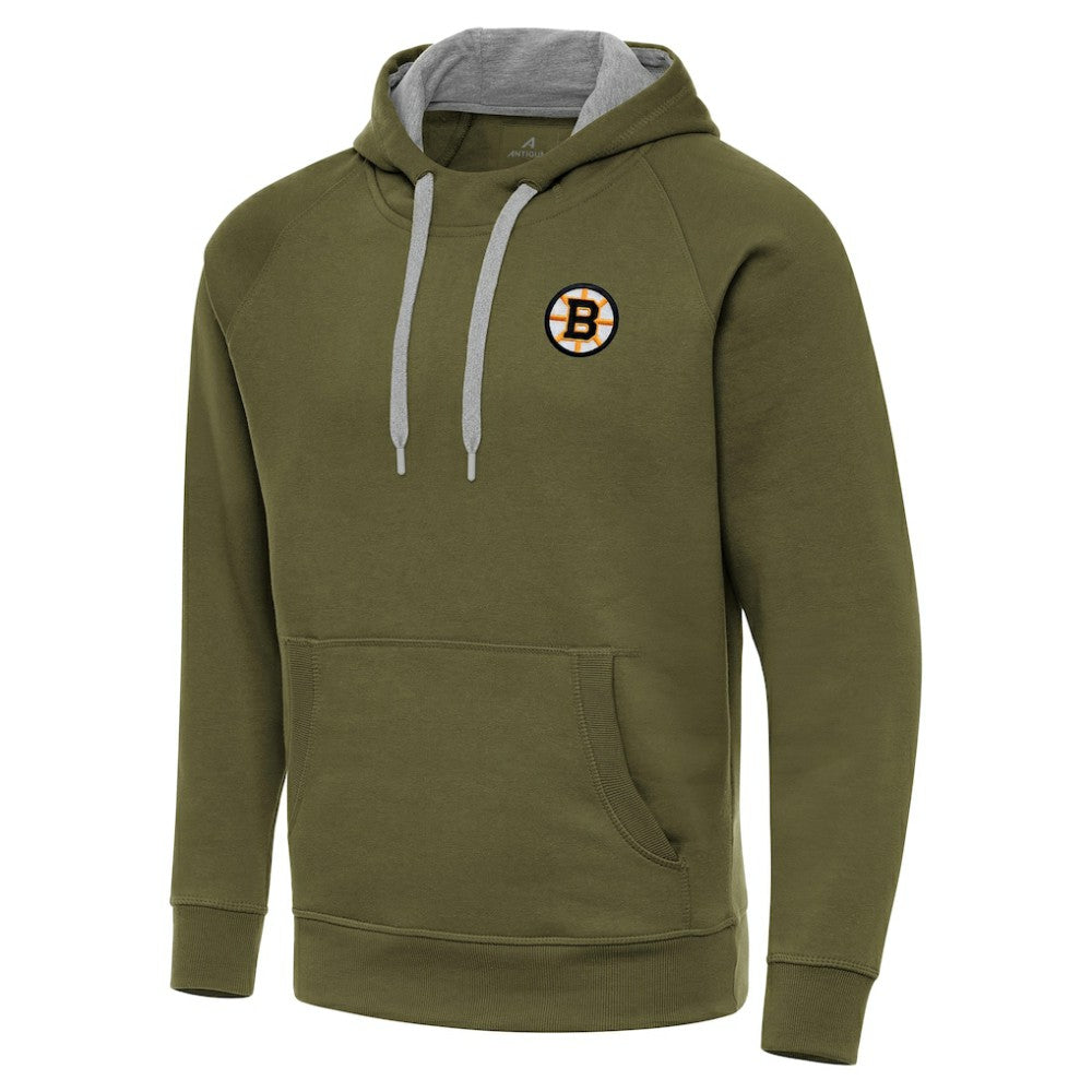 Boston Bruins Antigua Victory Pullover Hoodie - Olive | US 203362220
