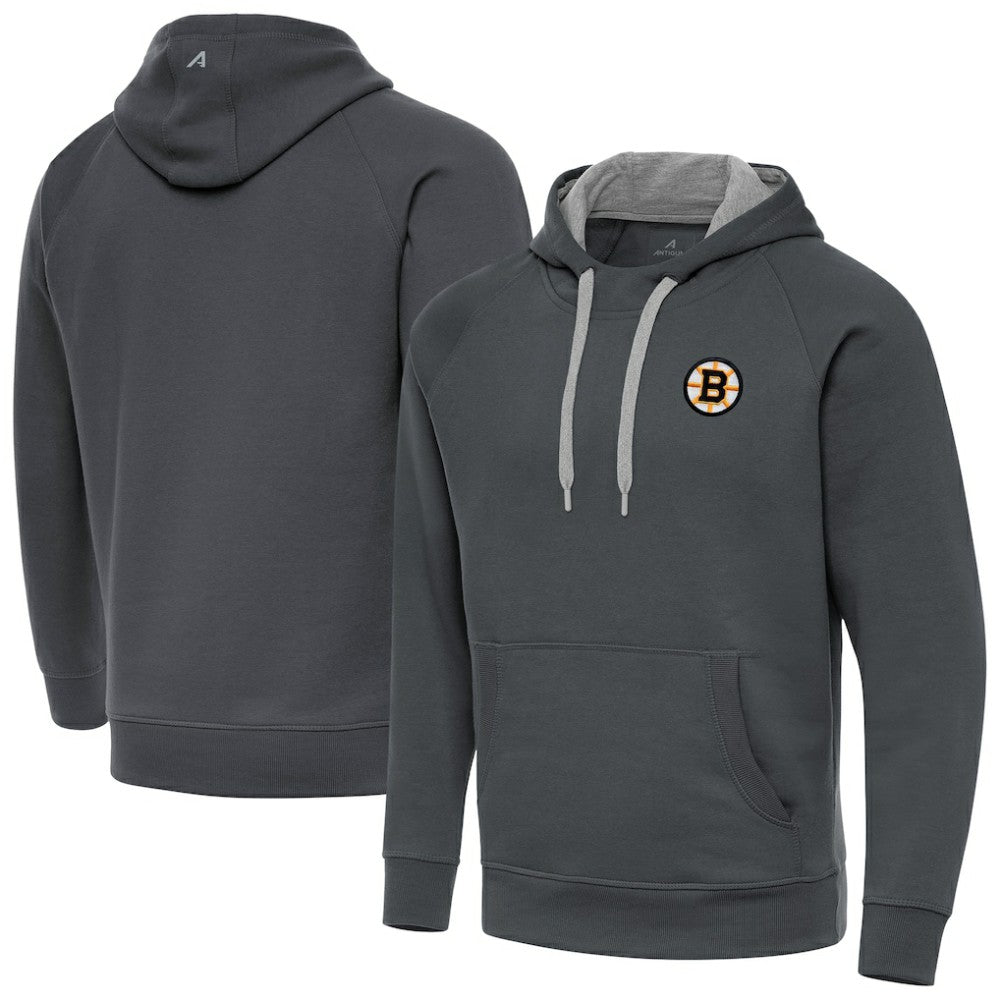 Boston Bruins Antigua Victory Pullover Hoodie - Charcoal | US 203362221