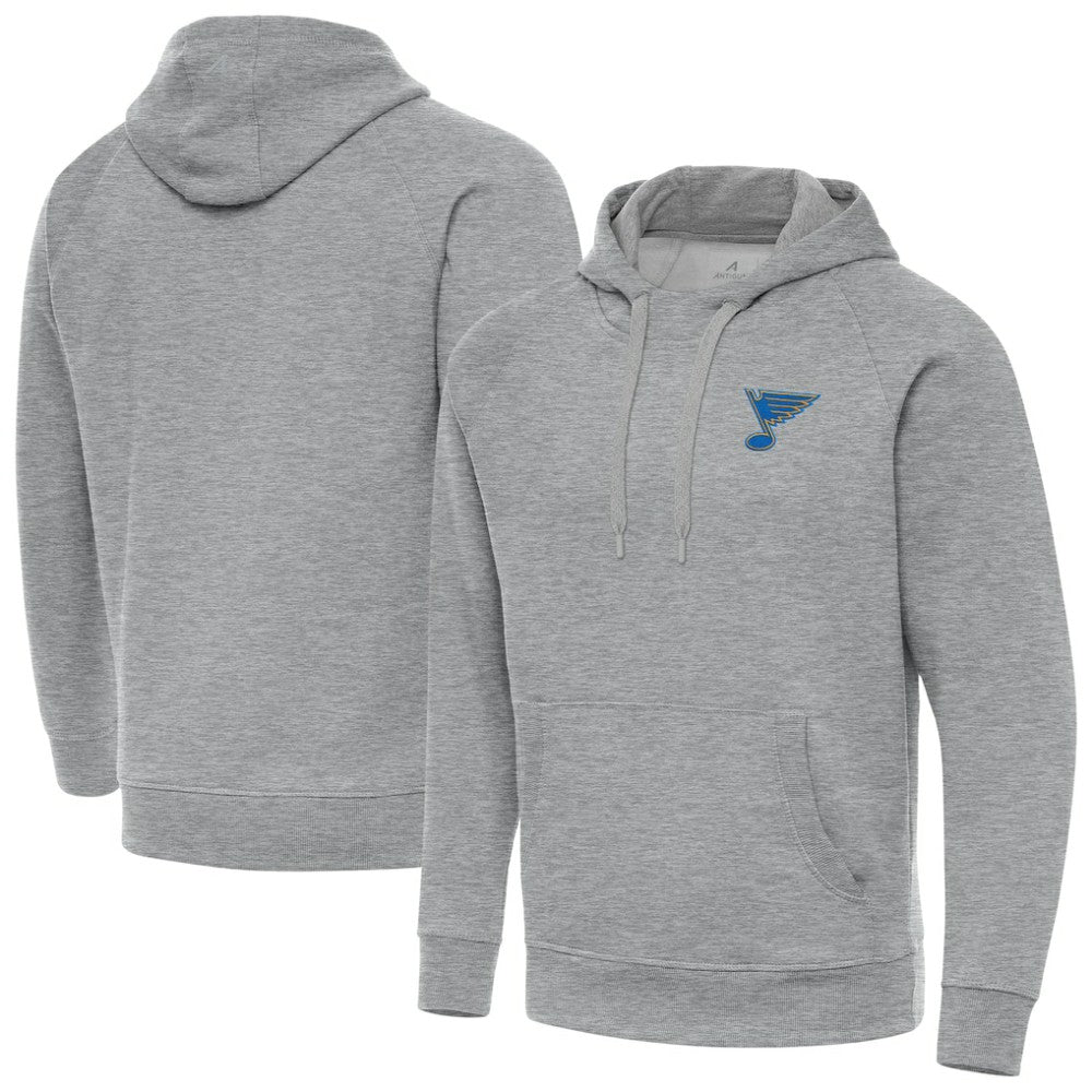 St. Louis Blues Antigua Victory Pullover Hoodie - Heather Gray | US 203362224