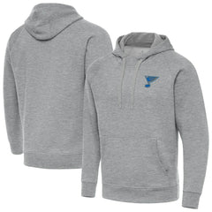 St. Louis Blues Antigua Victory Pullover Hoodie - Heather Gray | US 203362224