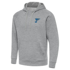 St. Louis Blues Antigua Victory Pullover Hoodie - Heather Gray | US 203362224
