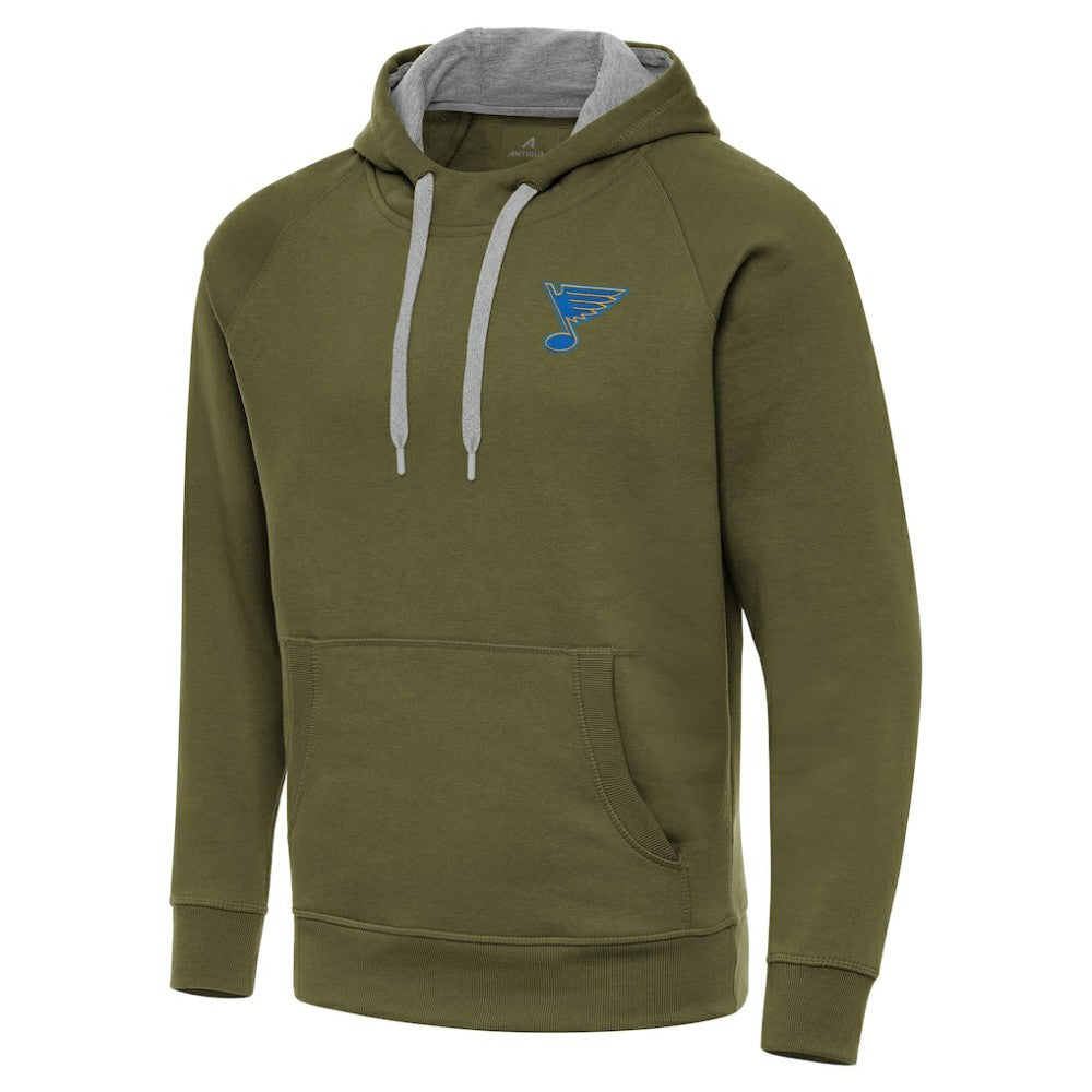 St. Louis Blues Antigua Victory Pullover Hoodie - Olive | US 203362226